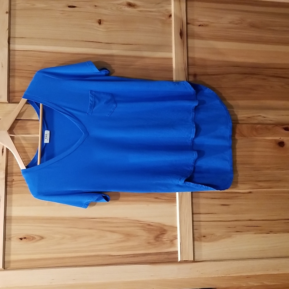 Women Summer Short Sleeve V Neck TShirts Solid Color -Size XL